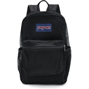 image:imageJanSport Eco Mesh Backpack Red Tape 17 x 125 x 6  Large SemiTransparent Bag for Adults with Laptop Sleeve Padded Back Panel BlackBlack