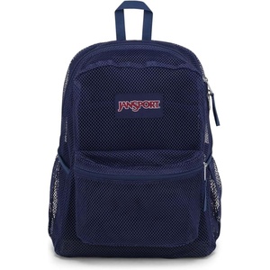 image:imageJanSport Eco Mesh Backpack Red Tape 17 x 125 x 6  Large SemiTransparent Bag for Adults with Laptop Sleeve Padded Back Panel BlackNavy
