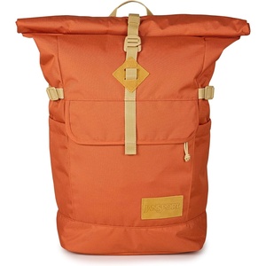 image:imageJanSport Hatchet Rolltop Backpack  17inch Padded Laptop Sleeve Spacious Main Compartment Dual Water Bottle Pockets NavyDune Red