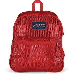 image:imageJanSport Mesh Pack  See Through Backpack Ideal for Class Work Travel or Beach Outings BlackRed Tape