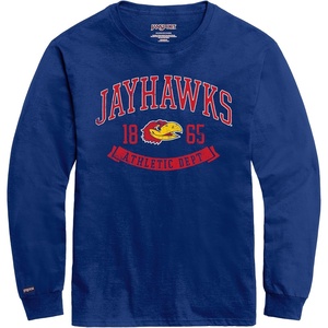 image:imageJanSport NCAA Officially Licensed Campus Long Sleeve T Shirt for Men Soft amp Breathable PreShrunk Cotton Crewneck T ShirtKansas Jayhawks