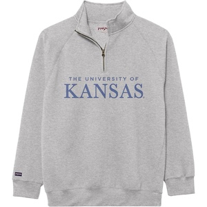 image:imageJanSport NCAA Officially Licensed Rival Quarter Zip Sweatshirt Long Sleeve Unisex CottonPolyester Blend StandUp CollarKansas Jayhawks