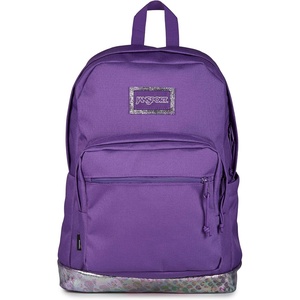 image:imageJanSport Right Pack Expressions Backpack  Main Compartment 15inch Padded Laptop Compartment Side Water Bottle Pocket Utility Pocket with Zippered Rain Flap Denim Wash BlackBog Glam Suede Grape JellyPurplePink