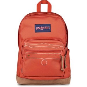 image:imageJanSport Right Pack Expressions Backpack  Main Compartment 15inch Padded Laptop Compartment Side Water Bottle Pocket Utility Pocket with Zippered Rain Flap Denim Wash BlackWestbound Embroidery Dune RedBrownTan