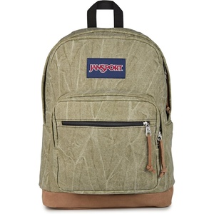 image:imageJanSport Right Pack Expressions Backpack  Main Compartment 15inch Padded Laptop Compartment Side Water Bottle Pocket Utility Pocket with Zippered Rain Flap Denim Wash BlackAged Canvas GreenLt GreenBrown